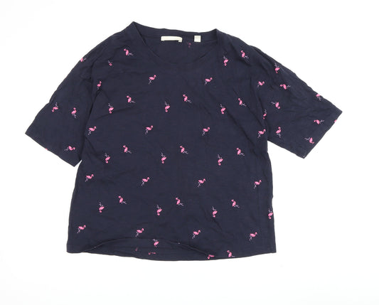 Esprit Women's Blue Animal Print L Basic T-Shirt