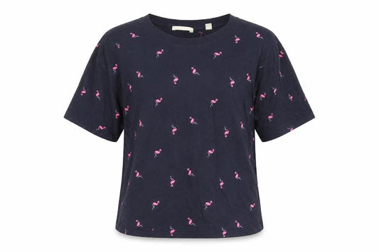 Esprit Women's Blue Animal Print L Basic T-Shirt