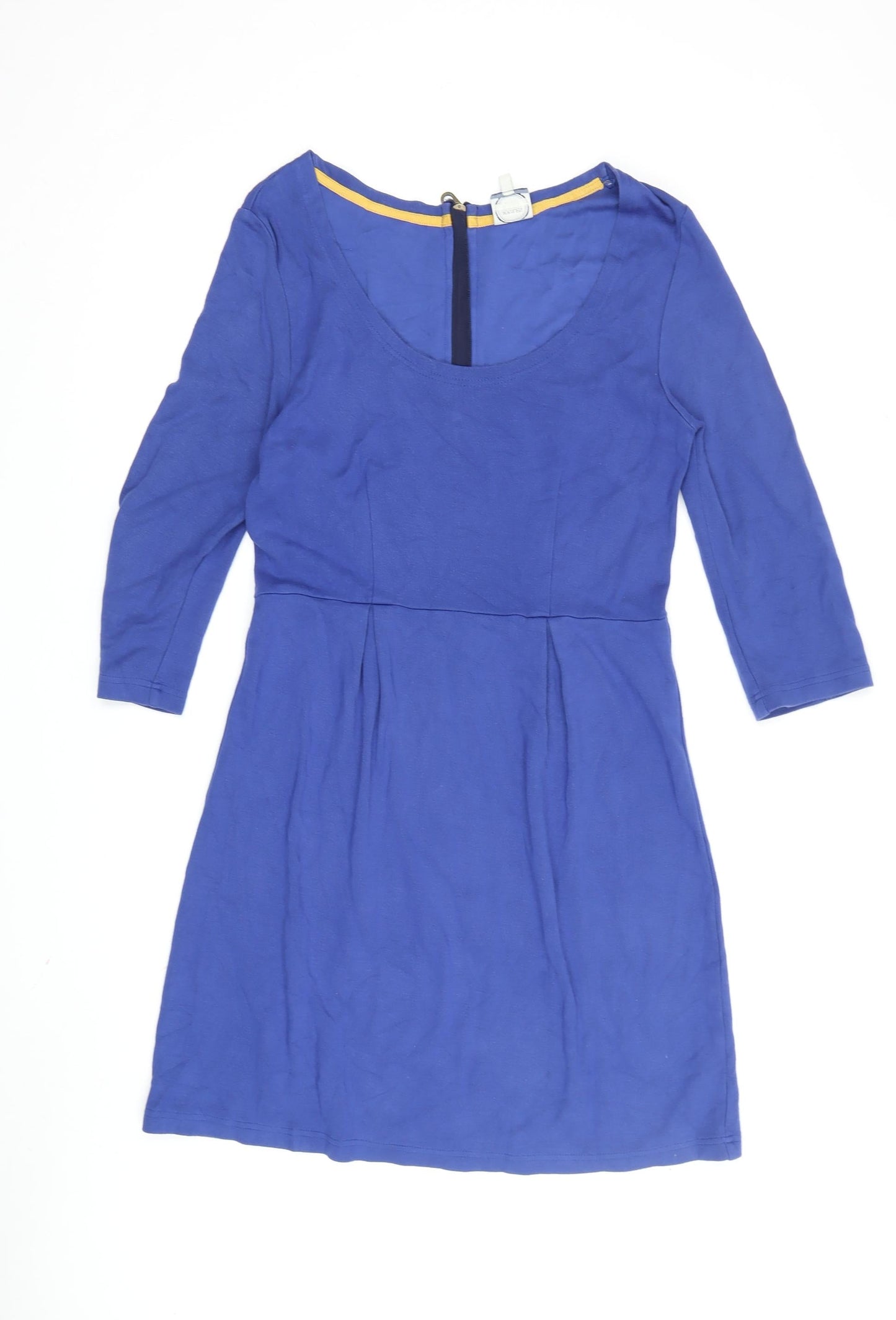 Joules Women's Blue Dress Size 12 with 3/4 Sleeves