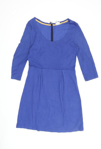 Joules Women's Blue Dress Size 12 with 3/4 Sleeves