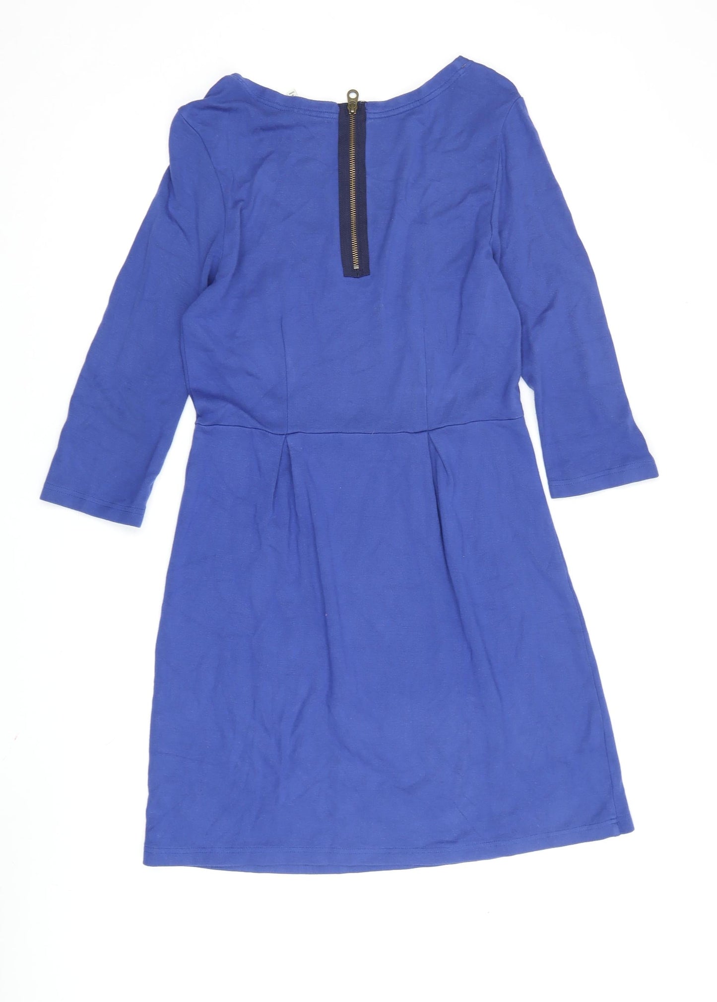 Joules Women's Blue Dress Size 12 with 3/4 Sleeves