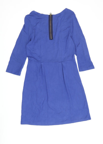 Joules Women's Blue Dress Size 12 with 3/4 Sleeves