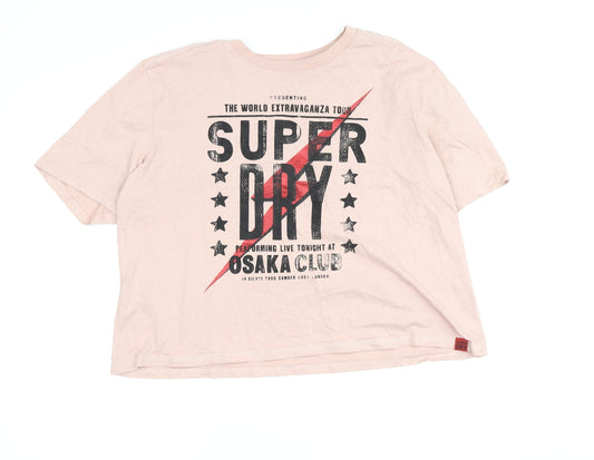 Womens UK Size 10 Superdry Pink Basic T-Shirt