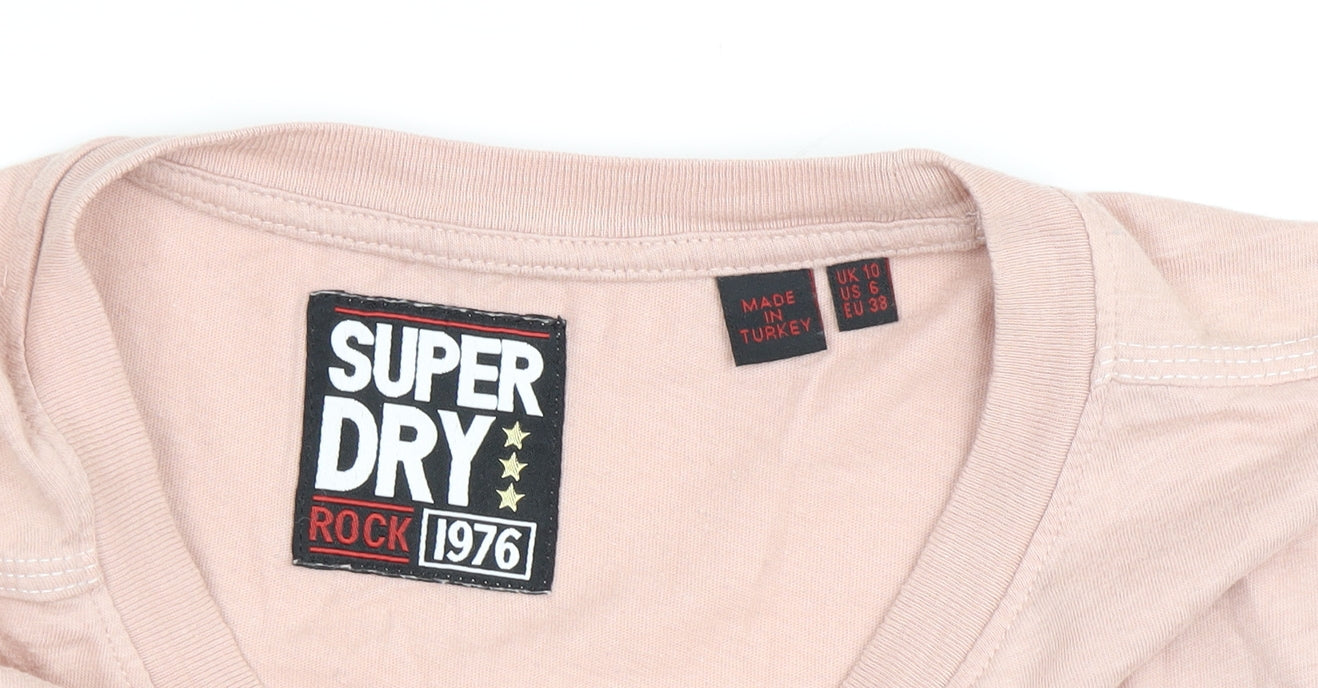 Womens UK Size 10 Superdry Pink Basic T-Shirt