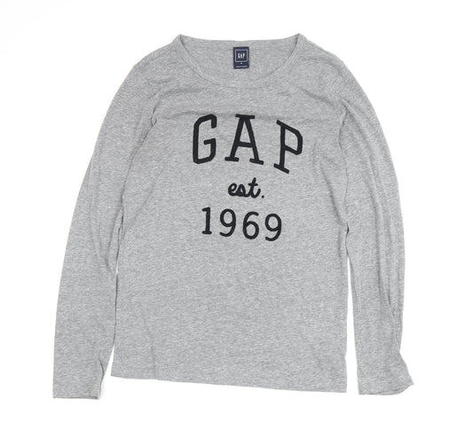 Gap Womens Grey Crew Neck T-Shirt M Casual Basic