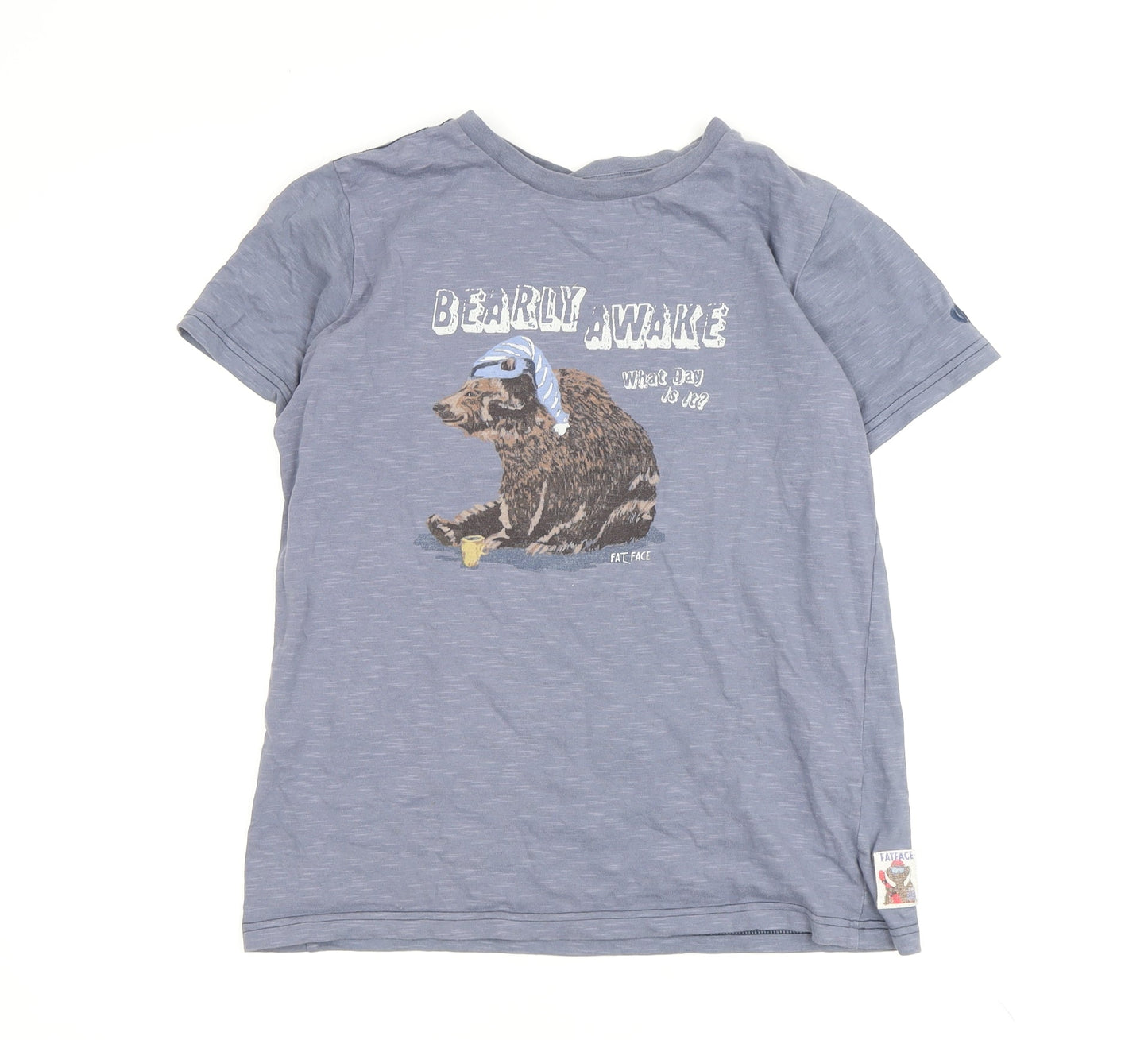 Fat Face Girls Blue Bear Pyjama Top 11-12 Years
