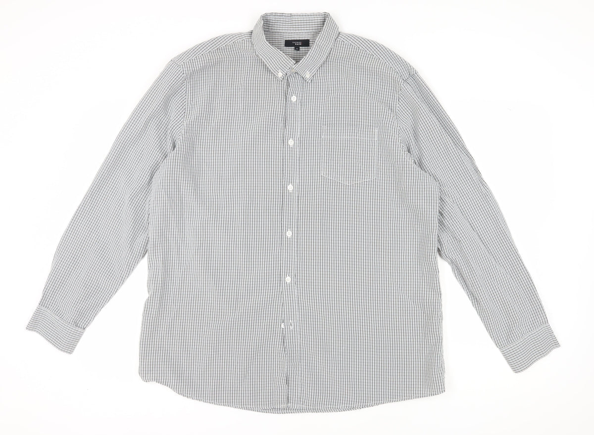 Additional front view of Thomas Nash Men's XL Black Check Button-Up Shirt