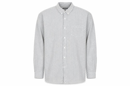 Front view of Thomas Nash Men's XL Black Check Button-Up Shirt