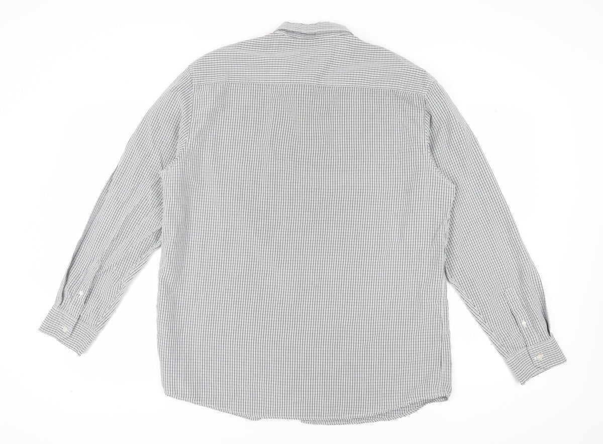 Back view of Thomas Nash Men's XL Black Check Button-Up Shirt