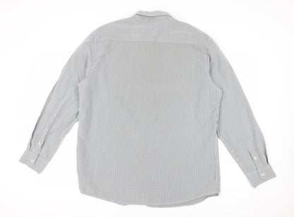 Back view of Thomas Nash Men's XL Black Check Button-Up Shirt