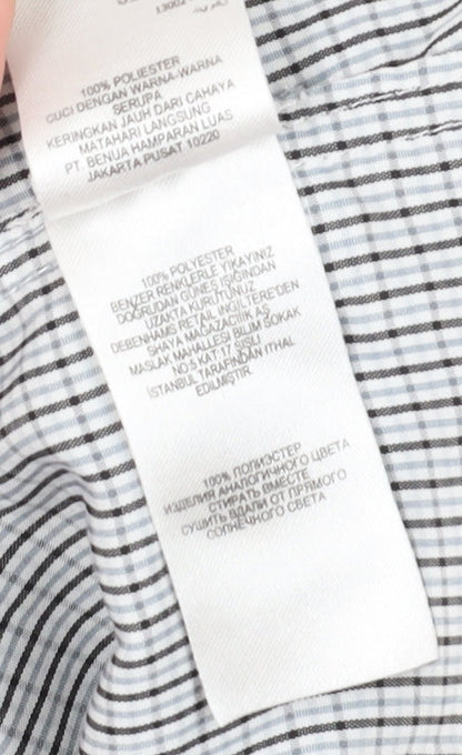 Brand and care label for Thomas Nash Men's XL Black Check Button-Up Shirt