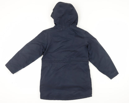 Joules Boys Blue Parka Coat, Size 8 Years, Hooded