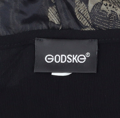 Godske Women's Black Blouse, Size 14, Ruffle Detail