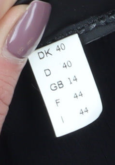 Godske Women's Black Blouse, Size 14, Ruffle Detail