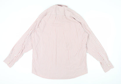 Van Heusen Men's Pink Striped Cotton Dress Shirt M