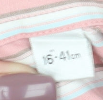 Van Heusen Men's Pink Striped Cotton Dress Shirt M