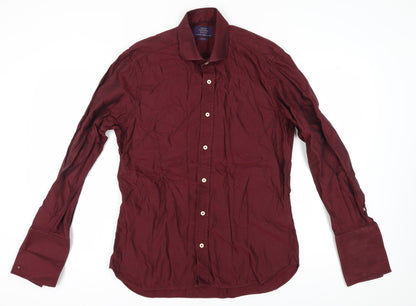 Savoy Taylors Guild Men's Red Slim Fit Dress Shirt