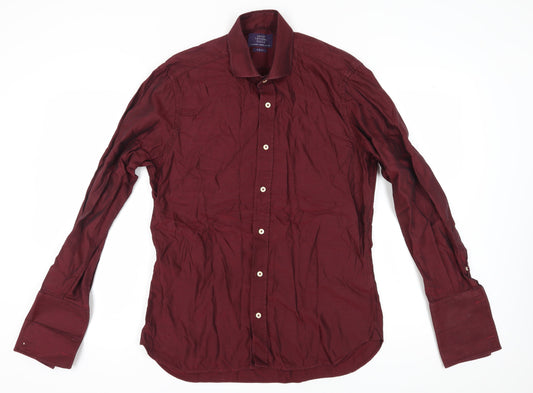 Savoy Taylors Guild Men's Red Slim Fit Dress Shirt