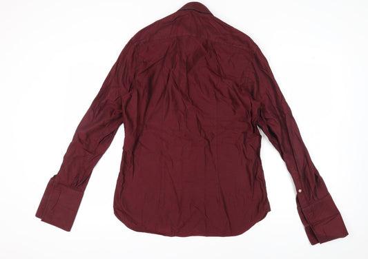 Savoy Taylors Guild Men's Red Slim Fit Dress Shirt