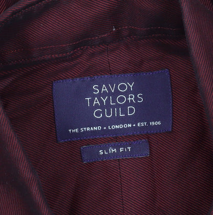 Savoy Taylors Guild Men's Red Slim Fit Dress Shirt