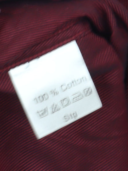 Savoy Taylors Guild Men's Red Slim Fit Dress Shirt