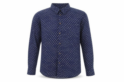 Front view of ESPRIT Men's Blue XL Geometric Long Sleeve Shirt