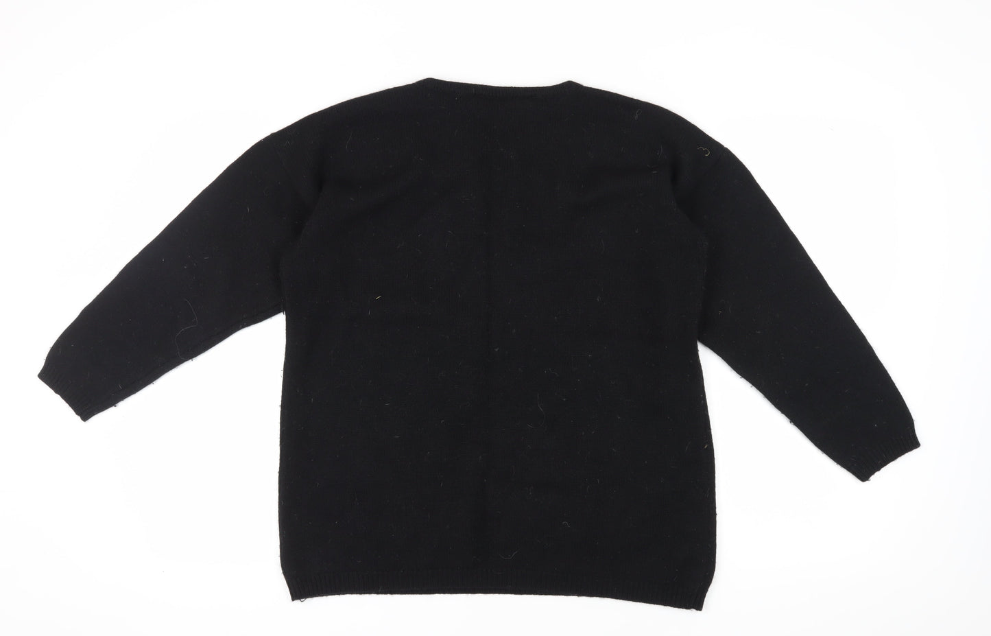 Rafaella Women's Black Embroidered Pullover Jumper Size M