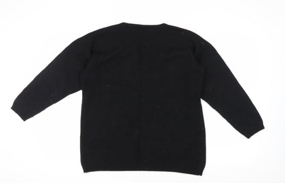 Rafaella Women's Black Embroidered Pullover Jumper Size M