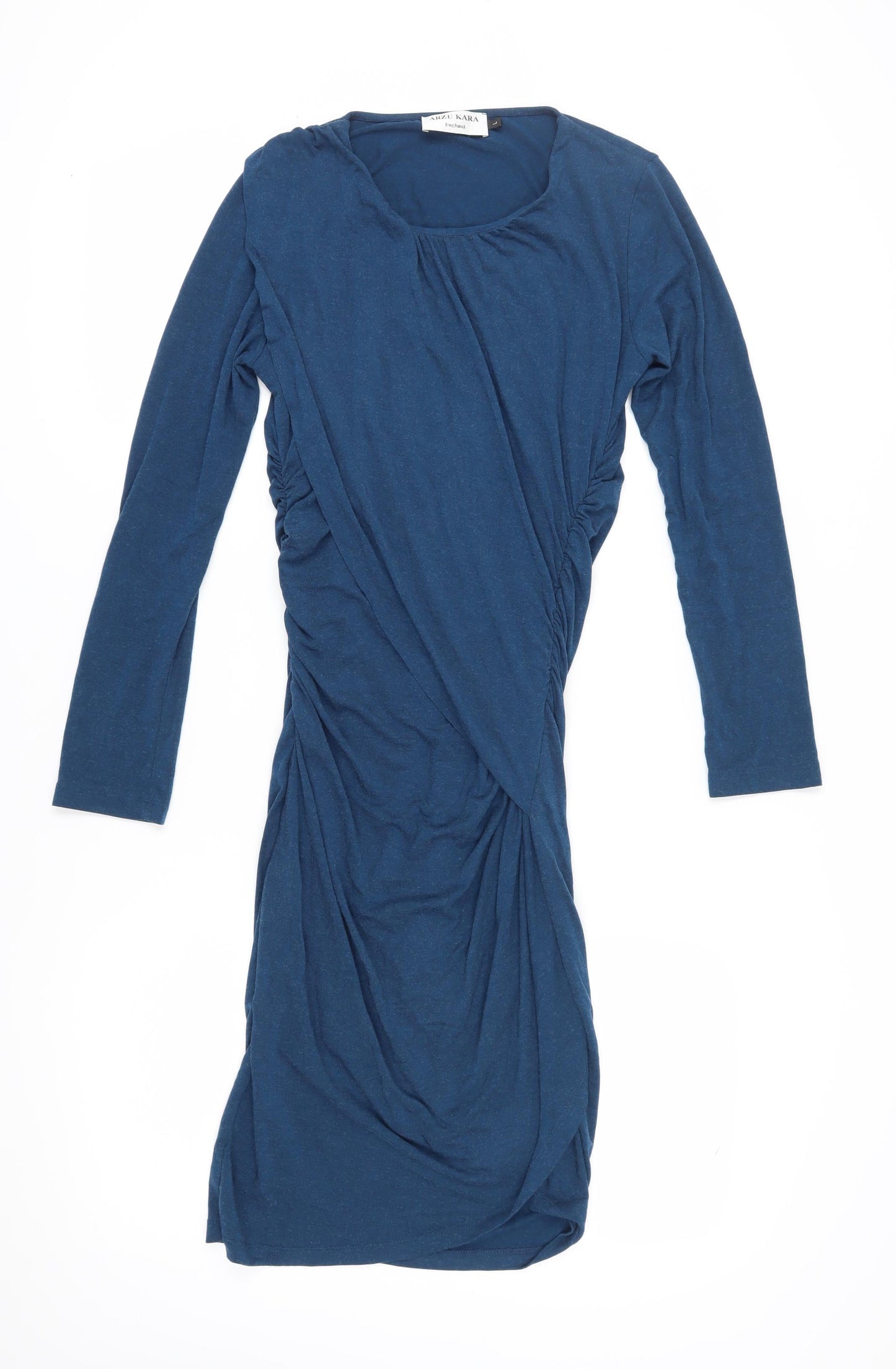 Arzu Kara Women's Blue Sheath Sleeve Dress L