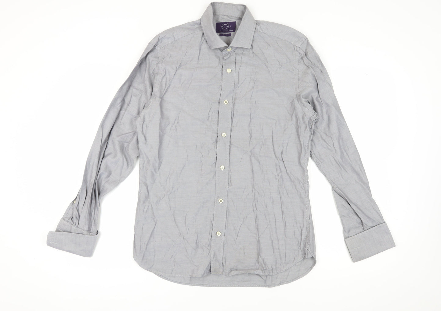 Savoy Taylors Guild Men's Grey Slim Fit Dress Shirt XL