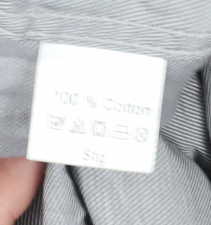 Savoy Taylors Guild Men's Grey Slim Fit Dress Shirt XL