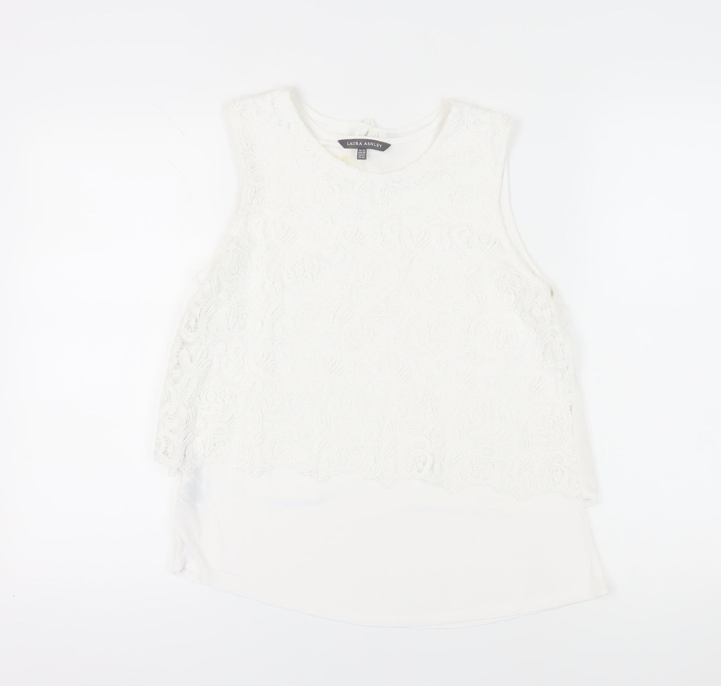 Laura Ashley Women’s White Lace Tank Top Size 12