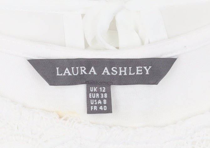 Laura Ashley Women’s White Lace Tank Top Size 12
