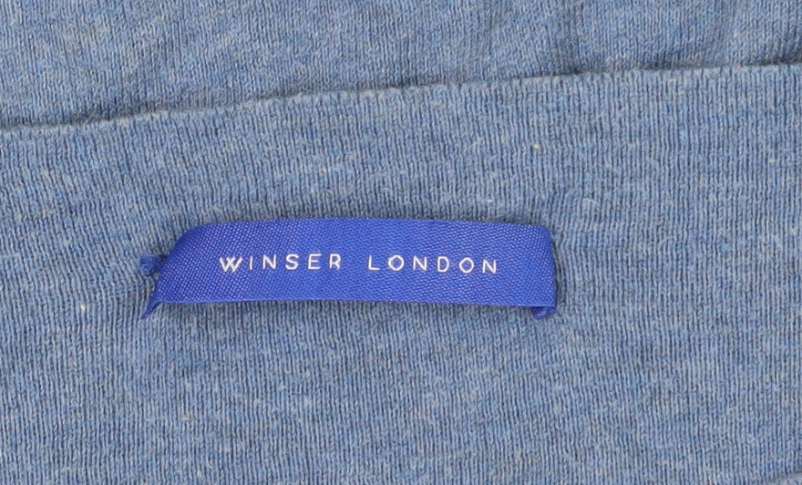 Winser London Women's Blue Cotton Boat Neck Jumper