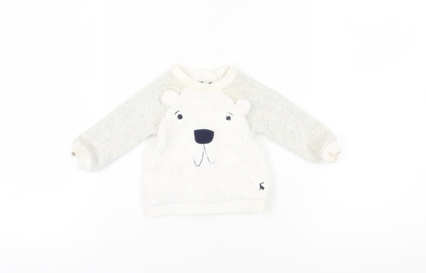 Joules Unisex Baby White Bear Jumper 3-6 Months Pullover