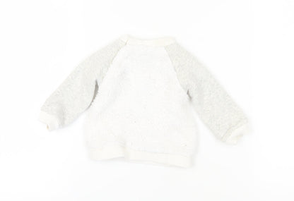 Joules Unisex Baby White Bear Jumper 3-6 Months Pullover