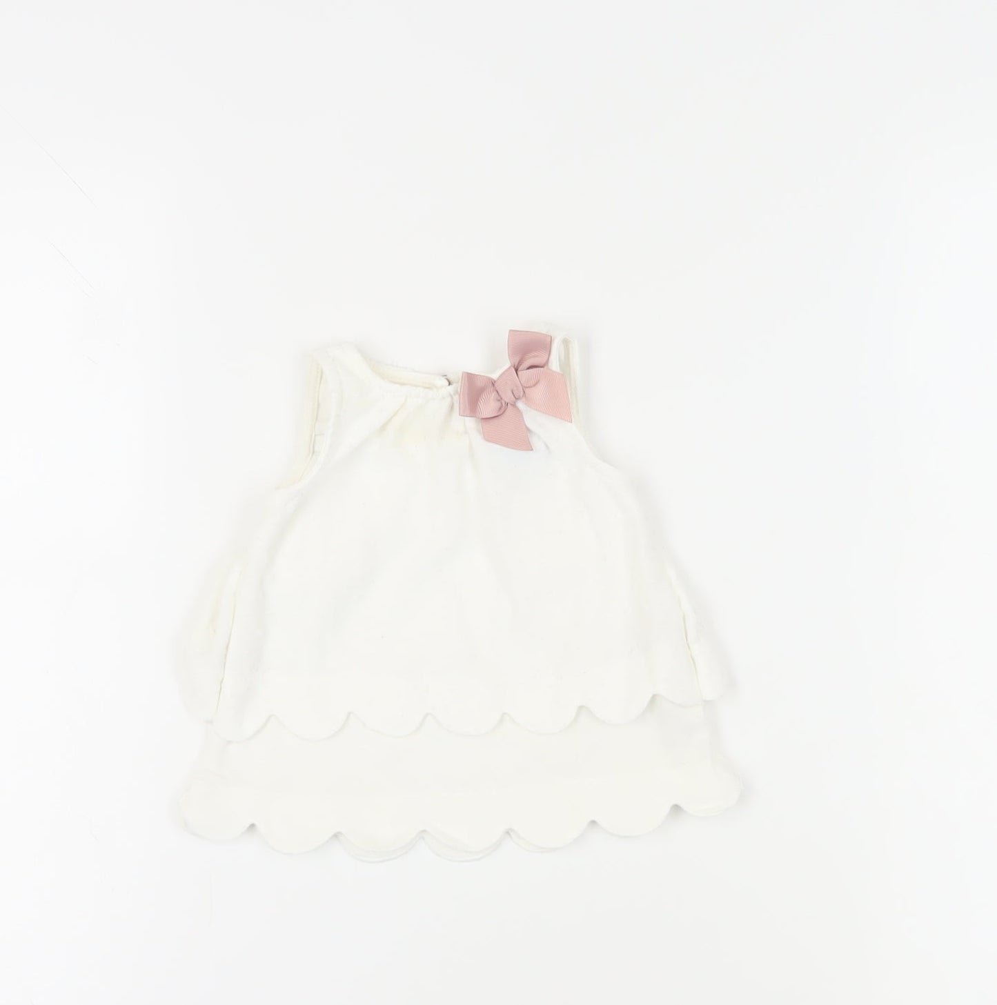 Tahari Unisex Baby White Sleeveless Blouse 3-6 Months