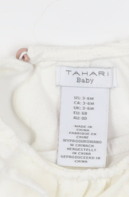 Tahari Unisex Baby White Sleeveless Blouse 3-6 Months