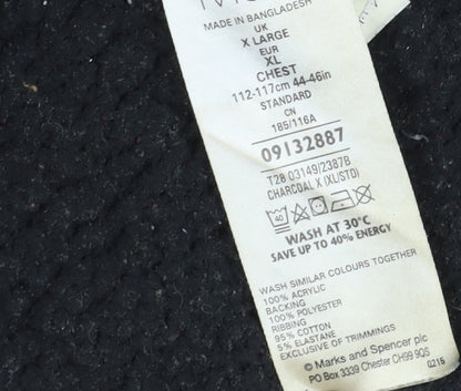 Marks and Spencer Men's Grey XL Full Zip Jumper