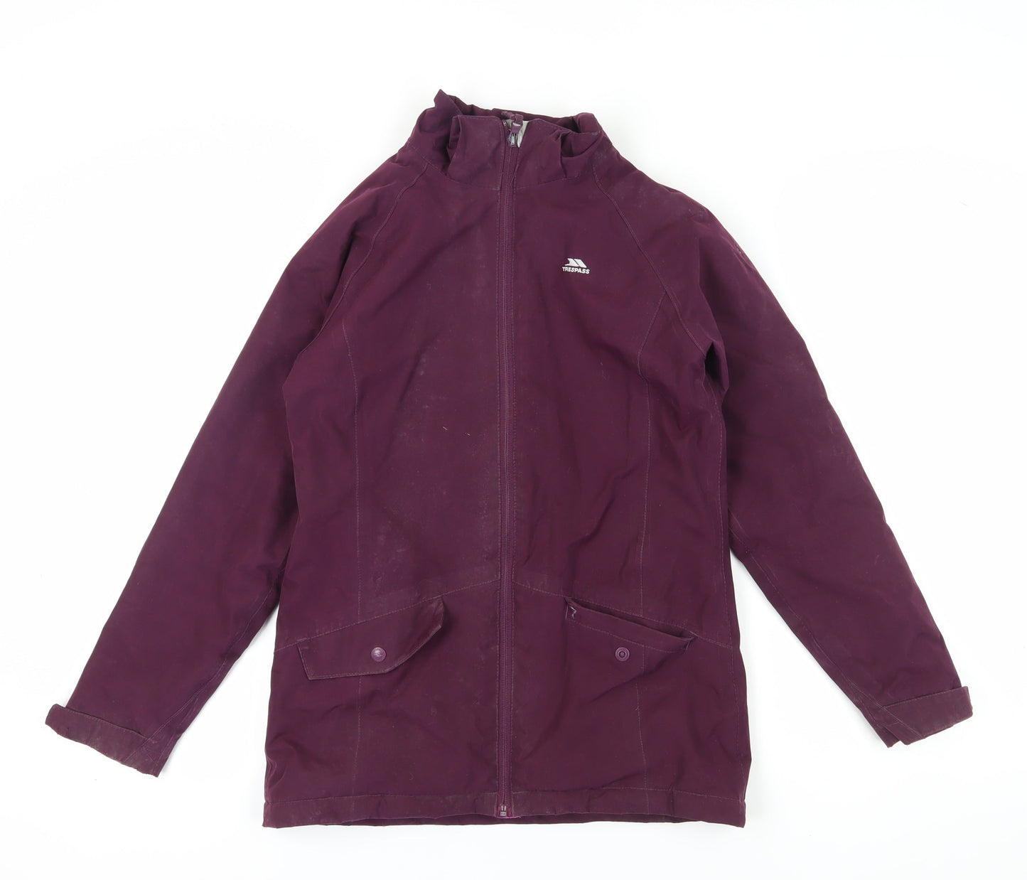 Trespass Purple Girls' Rain Coat, Size 11-12, Waterproof Weather