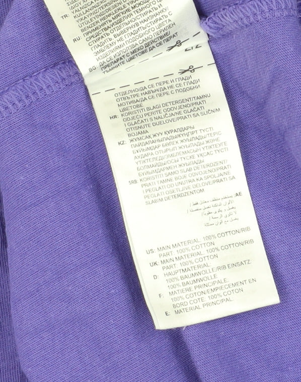 Adidas Men's Purple XS T-Shirt, Crew Neck, 100% Cotton