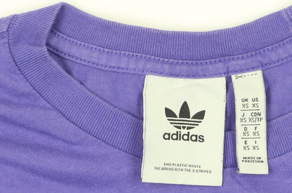 Adidas Men's Purple XS T-Shirt, Crew Neck, 100% Cotton