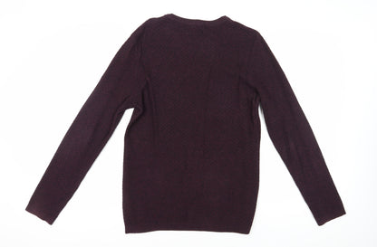 Jack & Jones Premium Men’s Purple Waffle-Knit Pullover M