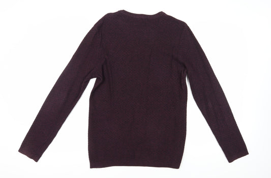 Jack & Jones Premium Men’s Purple Waffle-Knit Pullover M