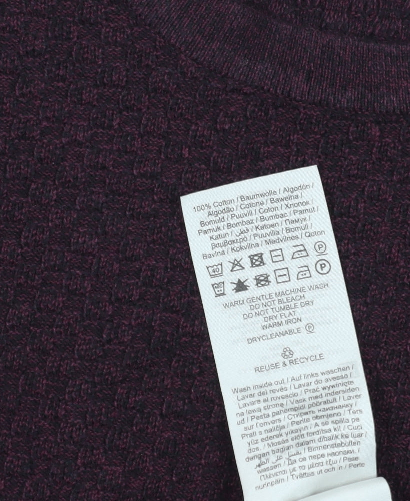 Jack & Jones Premium Men’s Purple Waffle-Knit Pullover M