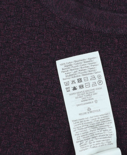 Jack & Jones Premium Men’s Purple Waffle-Knit Pullover M