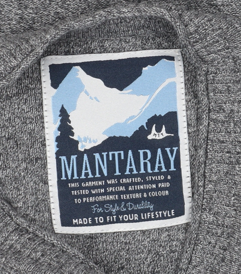 Mantaray Men's Grey Cotton Pullover Jumper M