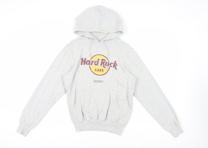 Unisex Adults UK Size S Hard Rock Cafe Grey Pullover Hoodie