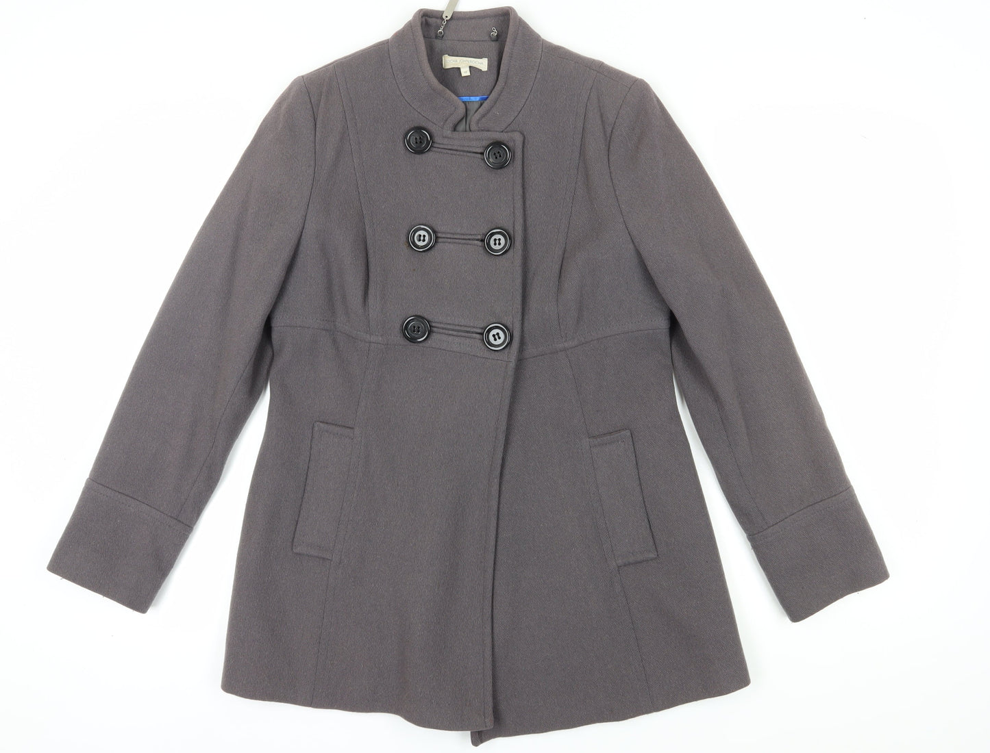 Rocha John Rocha Grey Wool Pea Coat Women Size 12