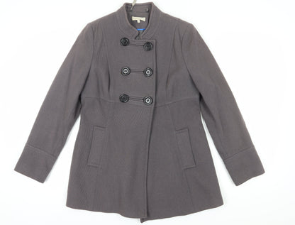 Rocha John Rocha Grey Wool Pea Coat Women Size 12